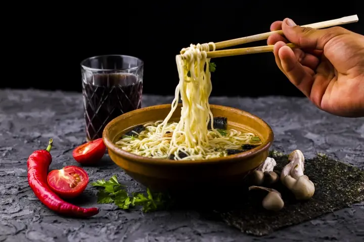 noodles and some vegetables